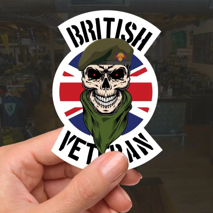 Grenadier Guards Veteran Waterproof Vinyl Decal/Sticker Skull and Union Jack redplume