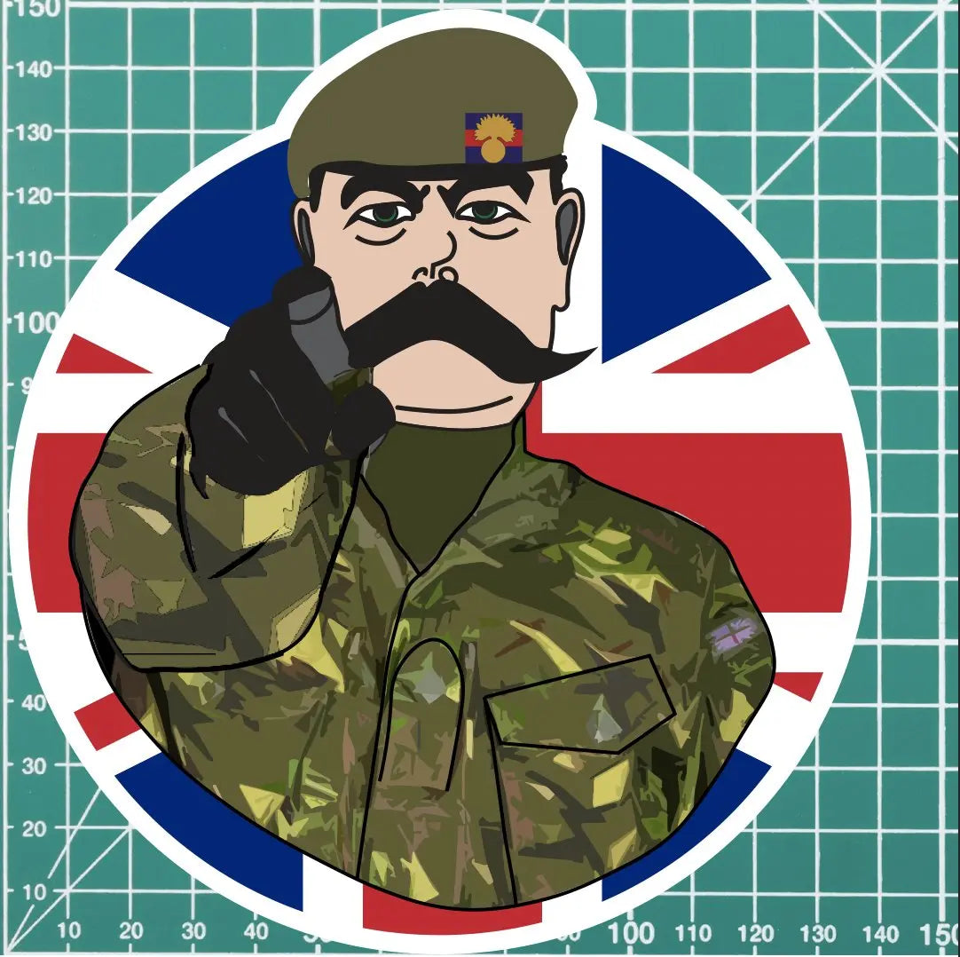 Grenadier Guards Vinyl Waterproof Sticker, Lord Kitchener Design FREE SHIPPING redplume