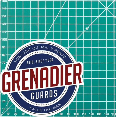 Grenadier Guards Waterproof Vinyl Sticker - Retro - Red Plume