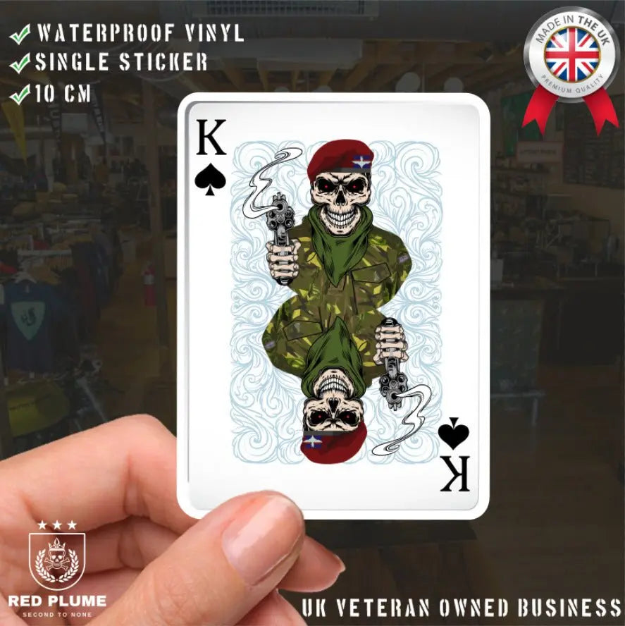 Guards Parachute King of Spades Waterproof Vinyl Sticker/Decal 10cm redplume