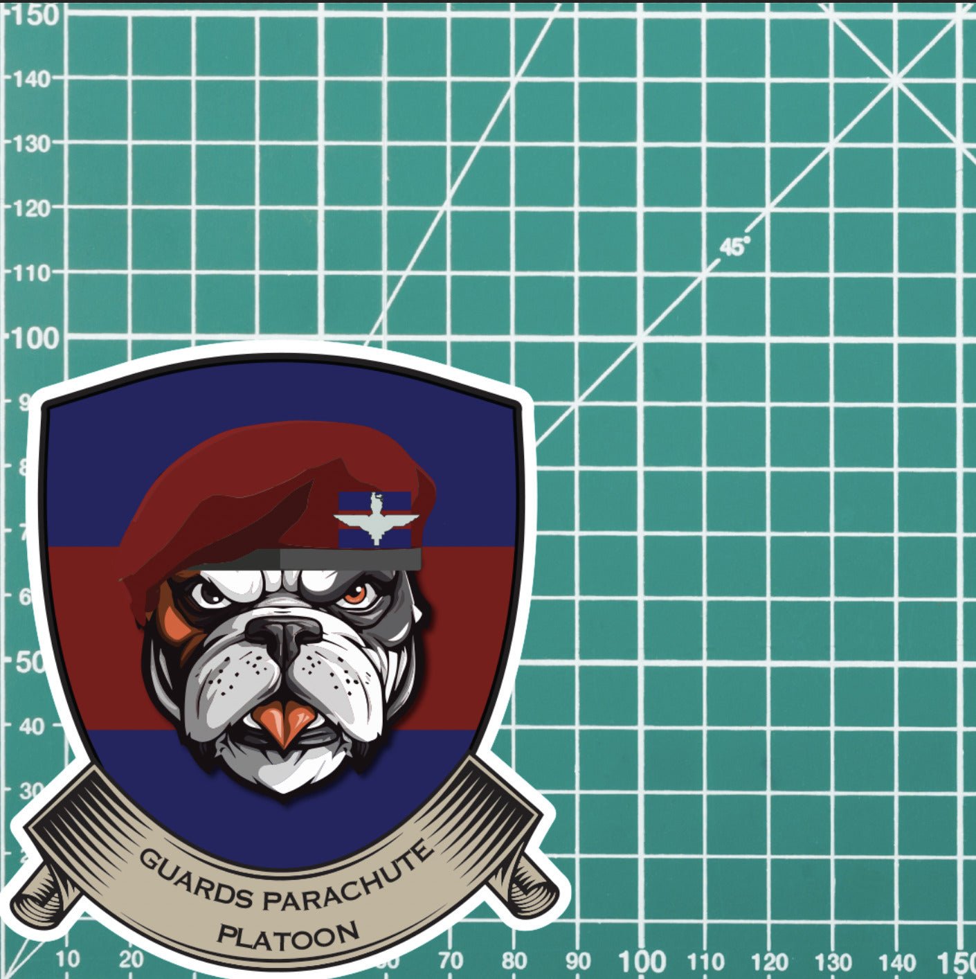 Guards Parachute Platoon TRF British Bulldog Vinyl Sticker - 10cm redplume