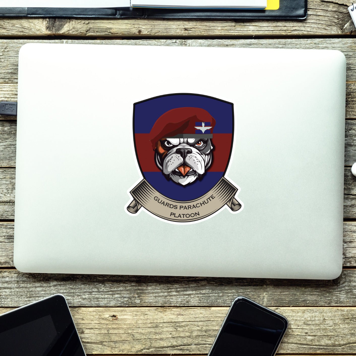 Guards Parachute Platoon TRF British Bulldog Vinyl Sticker - 10cm redplume