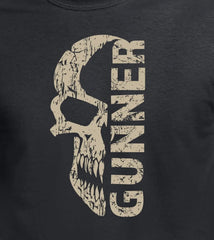 Gunner Distressed Skull T-Shirt Design redplume