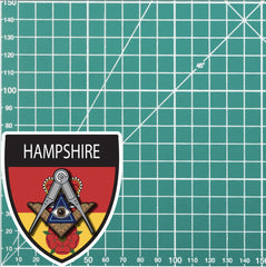 Hampshire Masonic Shield Sticker - Red Plume