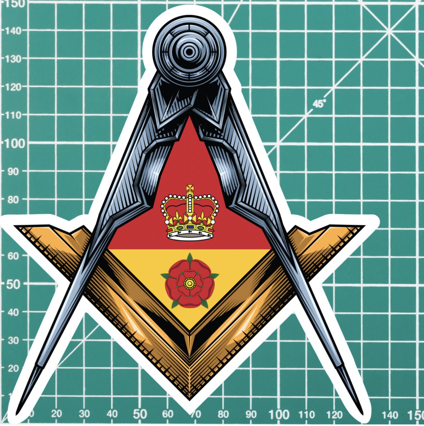 Hampshire Masonic Sticker Square & Compass Union Vinyl Decal redplume