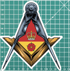 Hampshire Masonic Sticker Square & Compass Union Vinyl Decal redplume
