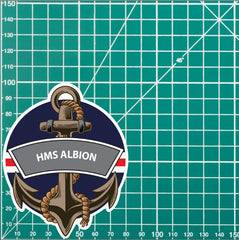 HMS Albion Royal Navy Waterproof Vinyl Sticker redplume