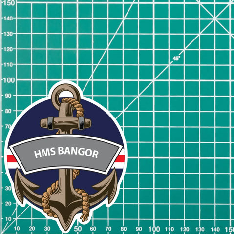 HMS Bangor Royal Navy Waterproof Vinyl Sticker redplume