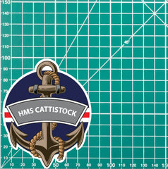 HMS Cattistock Royal Navy Waterproof Vinyl Sticker redplume