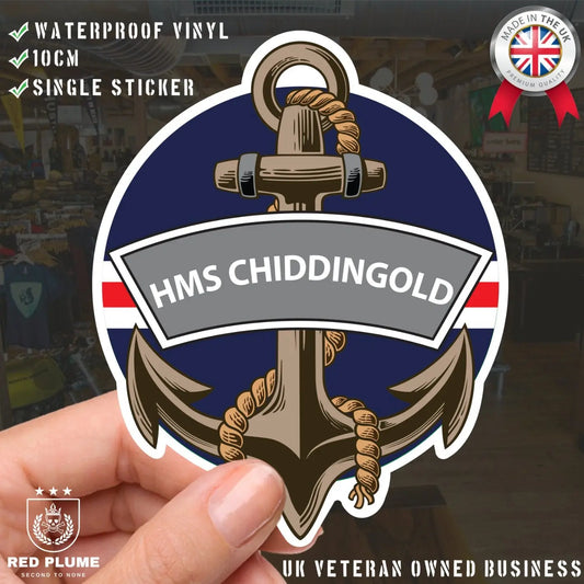 HMS Chiddingold Royal Navy Waterproof Vinyl Sticker redplume