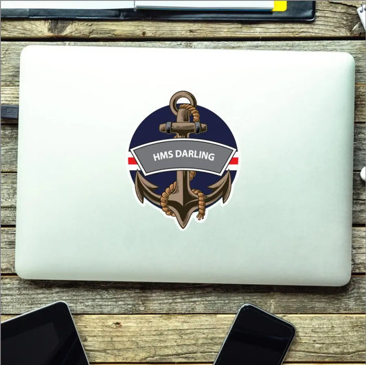 HMS Darling Royal Navy Waterproof Vinyl Sticker redplume