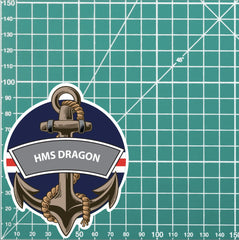 HMS Dragon Royal Navy Waterproof Vinyl Sticker redplume