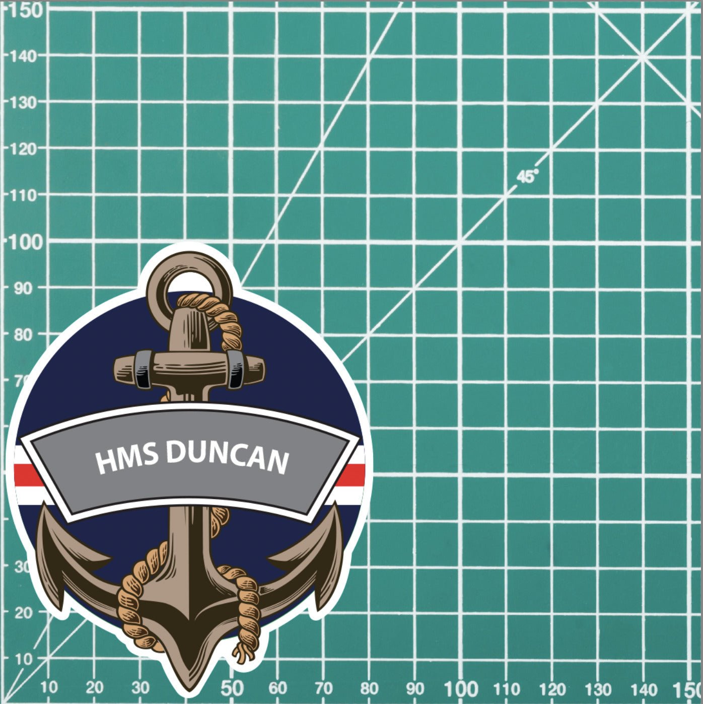 HMS Duncan Royal Navy Waterproof Vinyl Sticker redplume