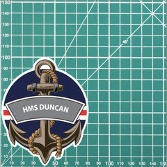 HMS Duncan Royal Navy Waterproof Vinyl Sticker redplume