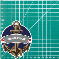 HMS GlasgowRoyal Navy Waterproof Vinyl Sticker redplume