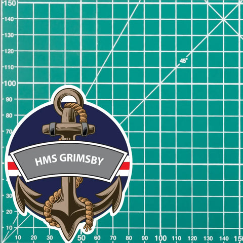 HMS Grimsby Royal Navy Waterproof Vinyl Sticker redplume