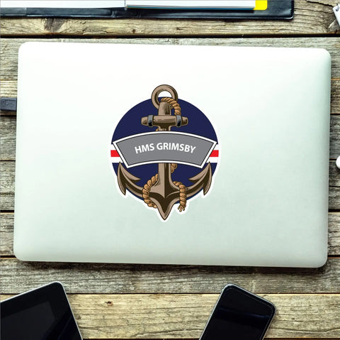 HMS Grimsby Royal Navy Waterproof Vinyl Sticker redplume