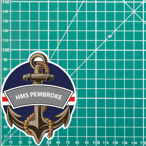 HMS Pembroke Royal Navy Waterproof Vinyl Sticker redplume