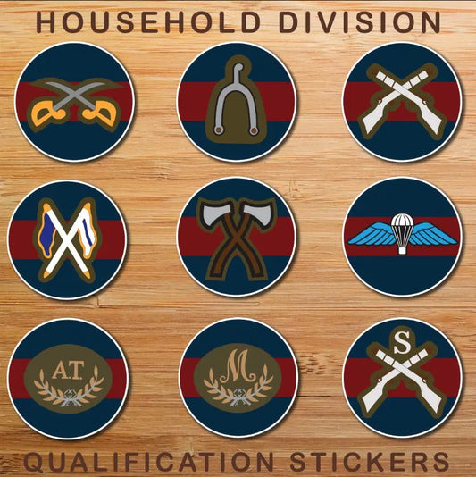 Household Division Qualification Stickers - Celebrate Your Service! - Red Plume