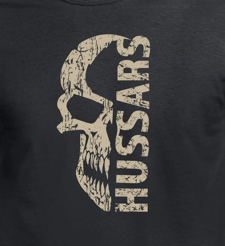 Hussars Distressed Skull T-Shirt Design redplume