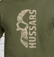 Hussars Distressed Skull T-Shirt Design redplume