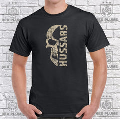 Hussars Distressed Skull T-Shirt Design redplume