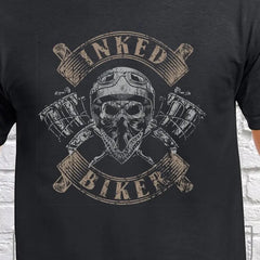 Inked Biker T shirt Mono redplume