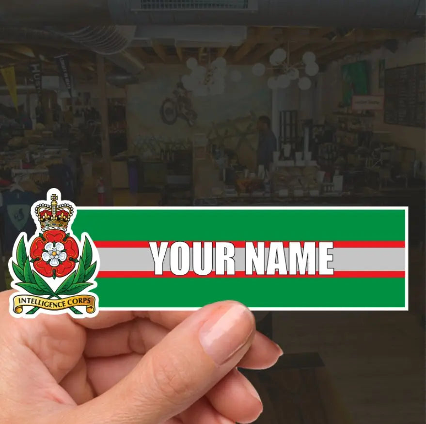 Intelligence Corps Vinyl Name Stickers - Personalised redplume