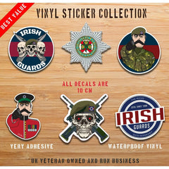 Irish Guards - 6 Best-Selling Waterproof Stickers bundle redplume