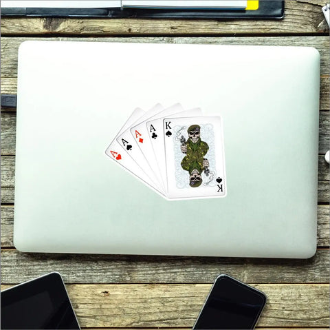 Irish Guards King & Aces Waterproof Vinyl Sticker/Decal 10cm - Red Plume