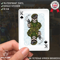 Irish Guards King of Spades Waterproof Vinyl Sticker/Decal 10cm redplume