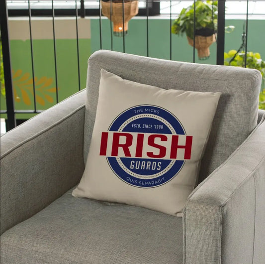 Irish Guards Retro Cushion Cover - Ideal Stocking Filler - Red Plume
