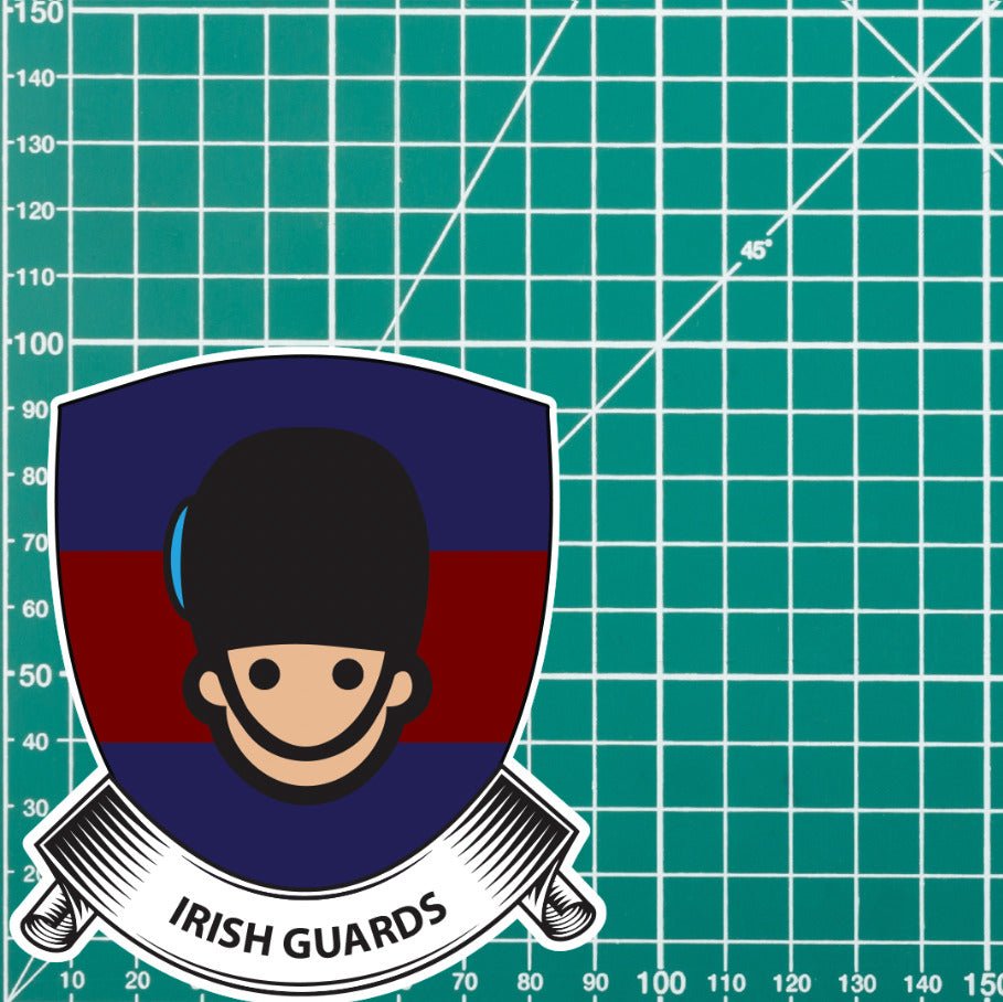 Irish Guards Shield Vinyl Sticker - 10cm - UV Laminated redplume
