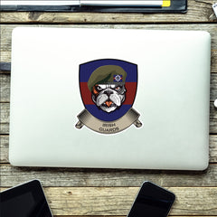 Irish Guards TRF British Bulldog Vinyl Sticker - 10cm redplume