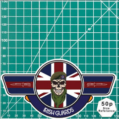 Irish Guards UV Laminated Vinyl Sticker - Wings redplume