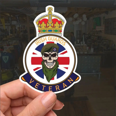 Irish Guards Veteran UV Laminated Lord Kitchener & Beret Decal - Red Plume