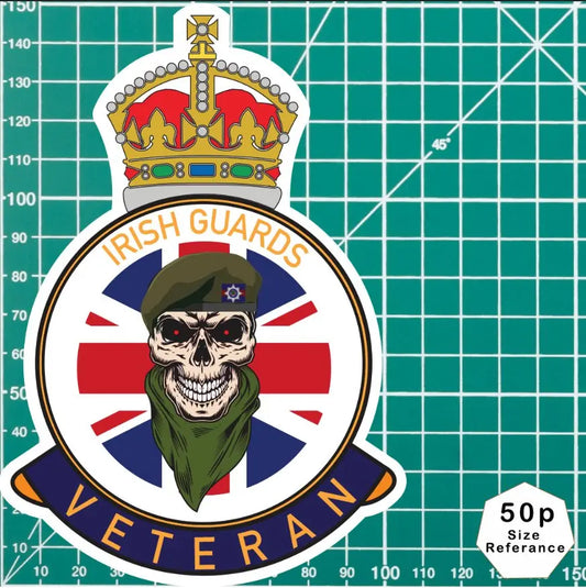 Irish Guards Veteran UV Laminated Lord Kitchener & Beret Decal redplume