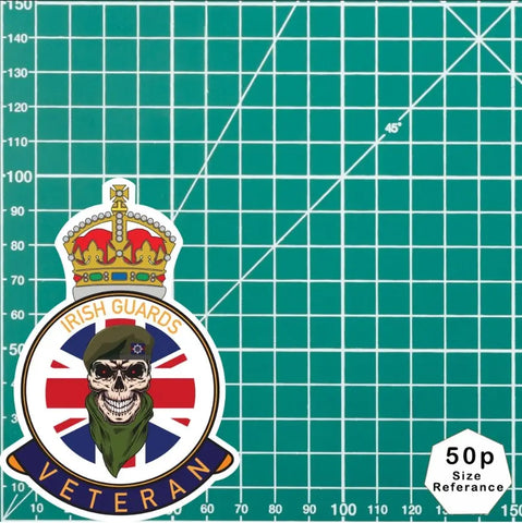 Irish Guards Veteran UV Laminated Lord Kitchener & Beret Decal - Red Plume