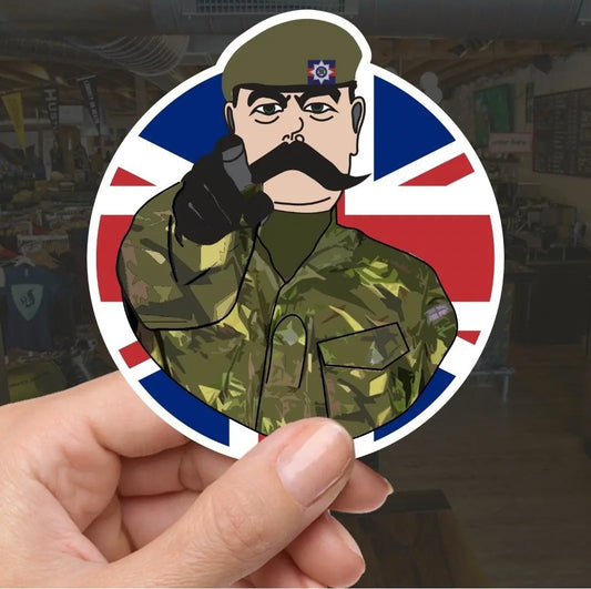 Irish Guards Vinyl Waterproof Sticker, Lord Kitchener Design redplume