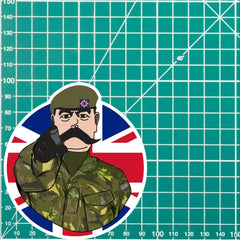 Irish Guards Vinyl Waterproof Sticker, Lord Kitchener Design redplume