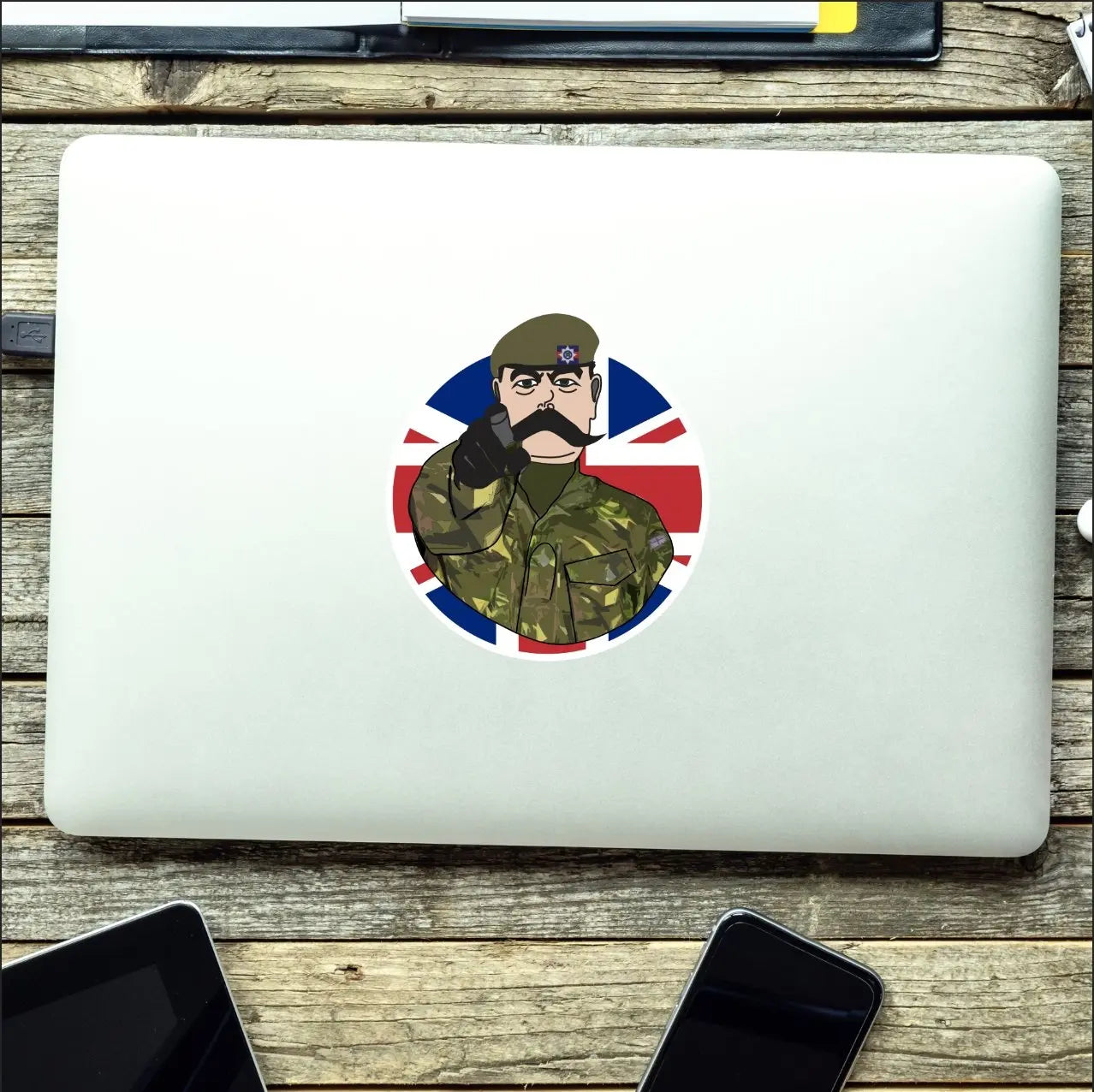 Irish Guards Vinyl Waterproof Sticker, Lord Kitchener Design redplume