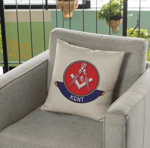 Kent Freemasons Cushion Cover - Perfect Christmas Gift - Red Plume