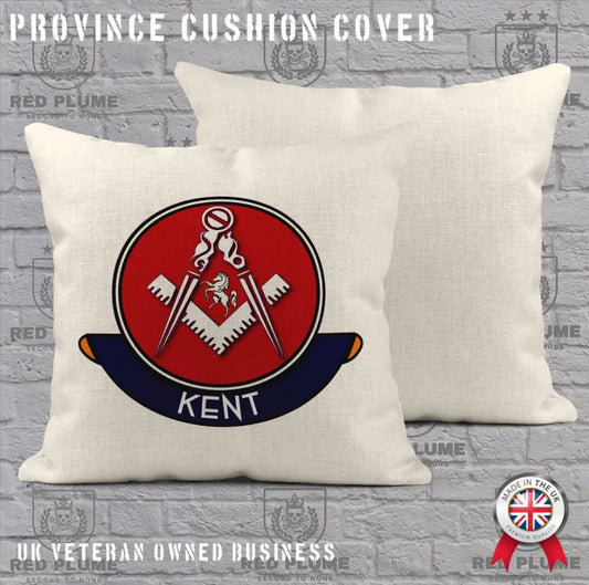 Kent Freemasons Cushion Cover - Perfect Christmas Gift - Red Plume