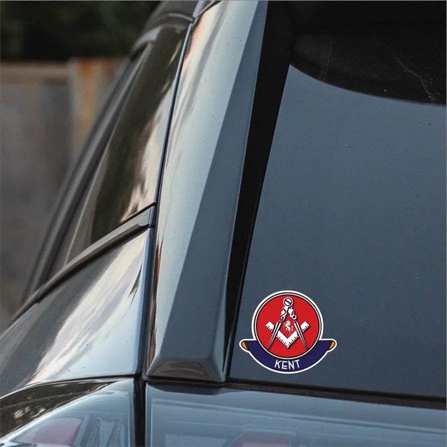 Kent Masonic Car Sticker | UV Laminated redplume