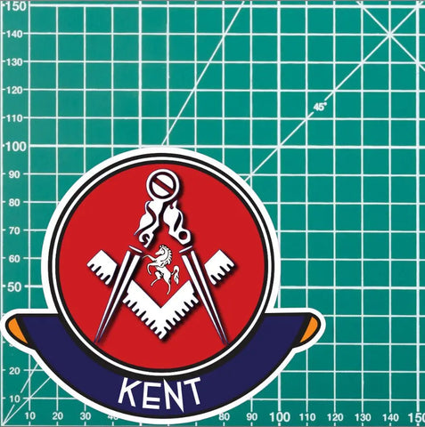 Kent Masonic Car Sticker | UV Laminated redplume
