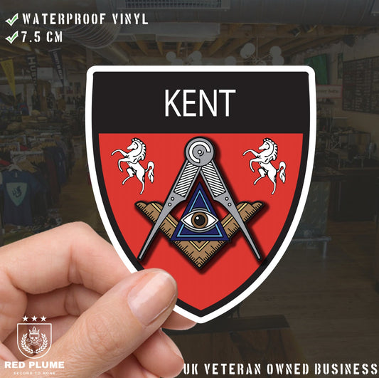 Kent Masonic Shield Sticker redplume