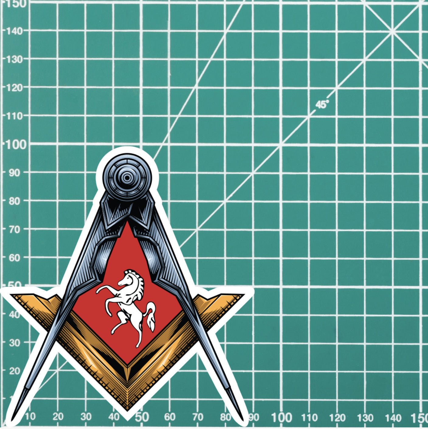 Kent Masonic Stickers Square & Compass Union Vinyl Decals redplume