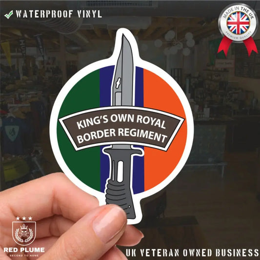 King's Own Border Regiment Decal, TRF Colours & Bayonet Design - 10cm redplume