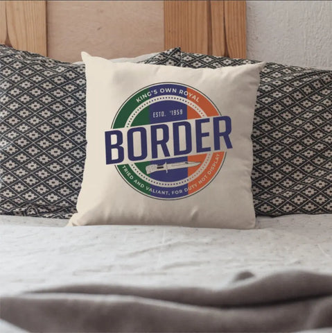 King's Own Border Regiment (KORBR) Retro Cushion Cover - Ideal Stocking Filler - Red Plume