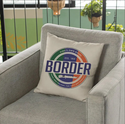 King's Own Border Regiment (KORBR) Retro Cushion Cover - Ideal Stocking Filler - Red Plume